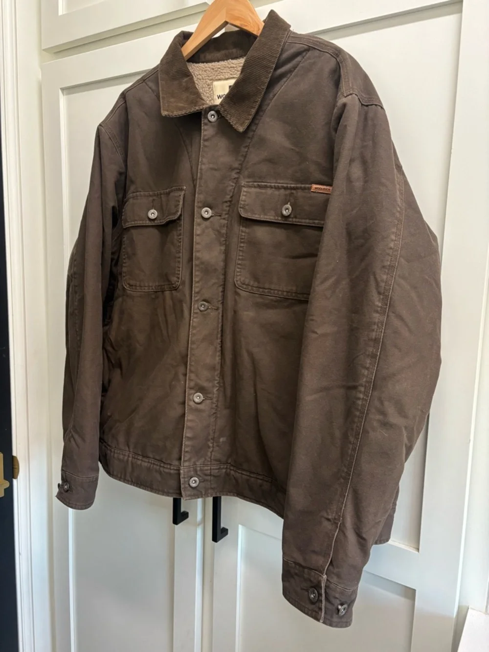 Woolrich Barn Jacket men’s XXL Sherpa Lined Canvas Chore Coat Brown Workwear